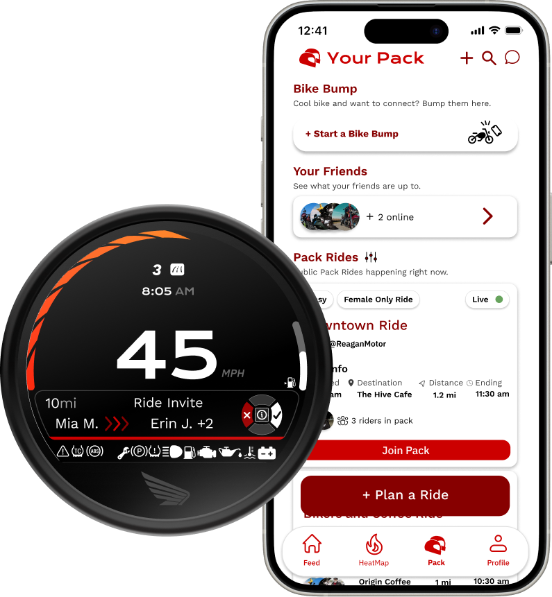 Team-designed HondaConnect app and round HMI display
