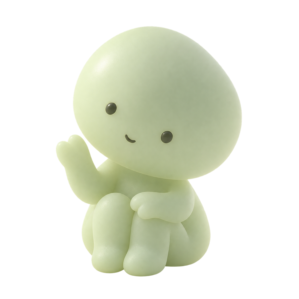 A curious pale green little companion