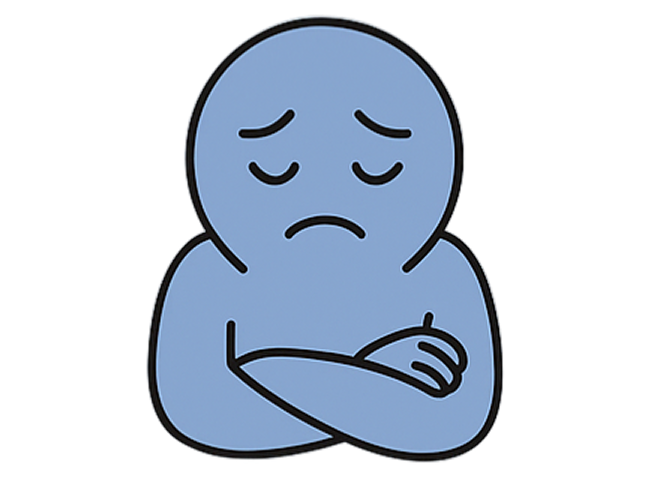 Disappointed face with downturned mouth