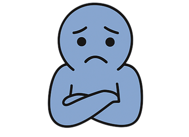 Lonely face with small frown